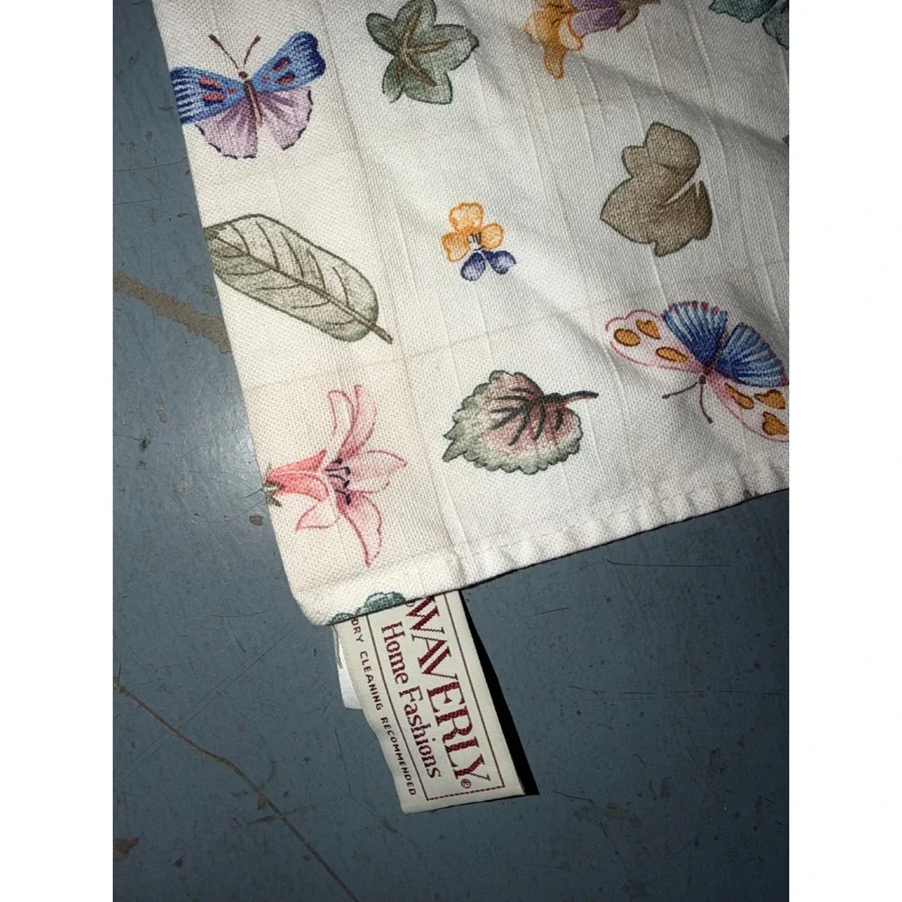 Waverly Home Fashions Botanical Valance Cotton Floral Butterfly Vintage USA GW1